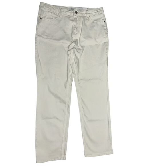 Liz Claiborne LANA Straight Leg sz 16 Jeans White Contoured Waistband High Rise - Picture 6 of 6